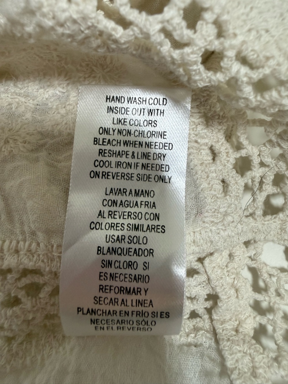 Democracy Crochet Lace Short Sleeve Top in Cream - Picture 7 of 8